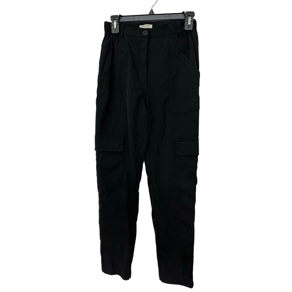 Max Studio Black Cotton Straight Leg Pants Size XS